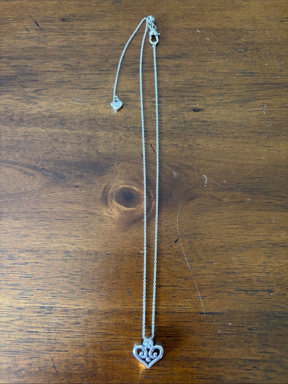 Brighton Silver Scroll Heart Necklace